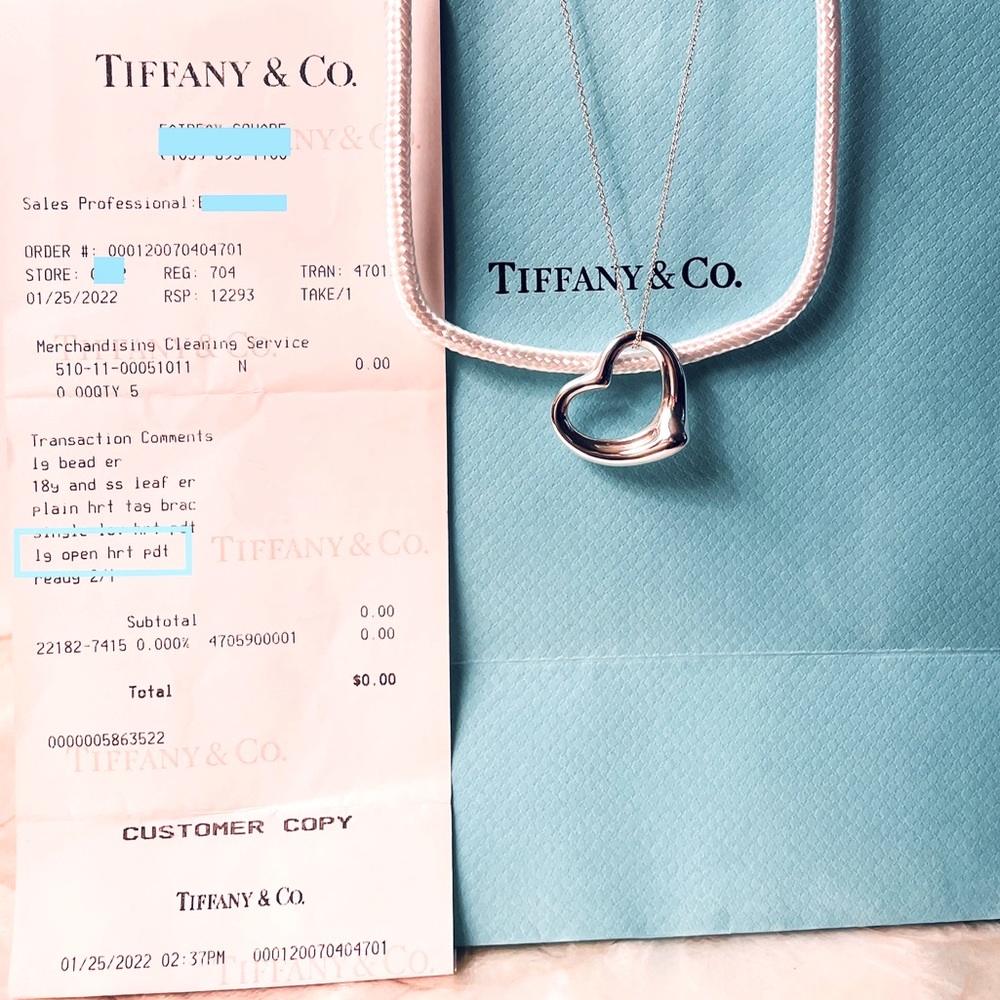 Authentic! Large Elsa Peretti - Tiffany & Co. Large Open Heart Necklace!